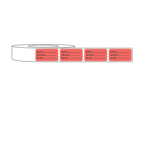 Nevs Date Recd _Date Opened _ Exp Date _7/8x1-5/8 Fluor Redw/black L-0979RF - main